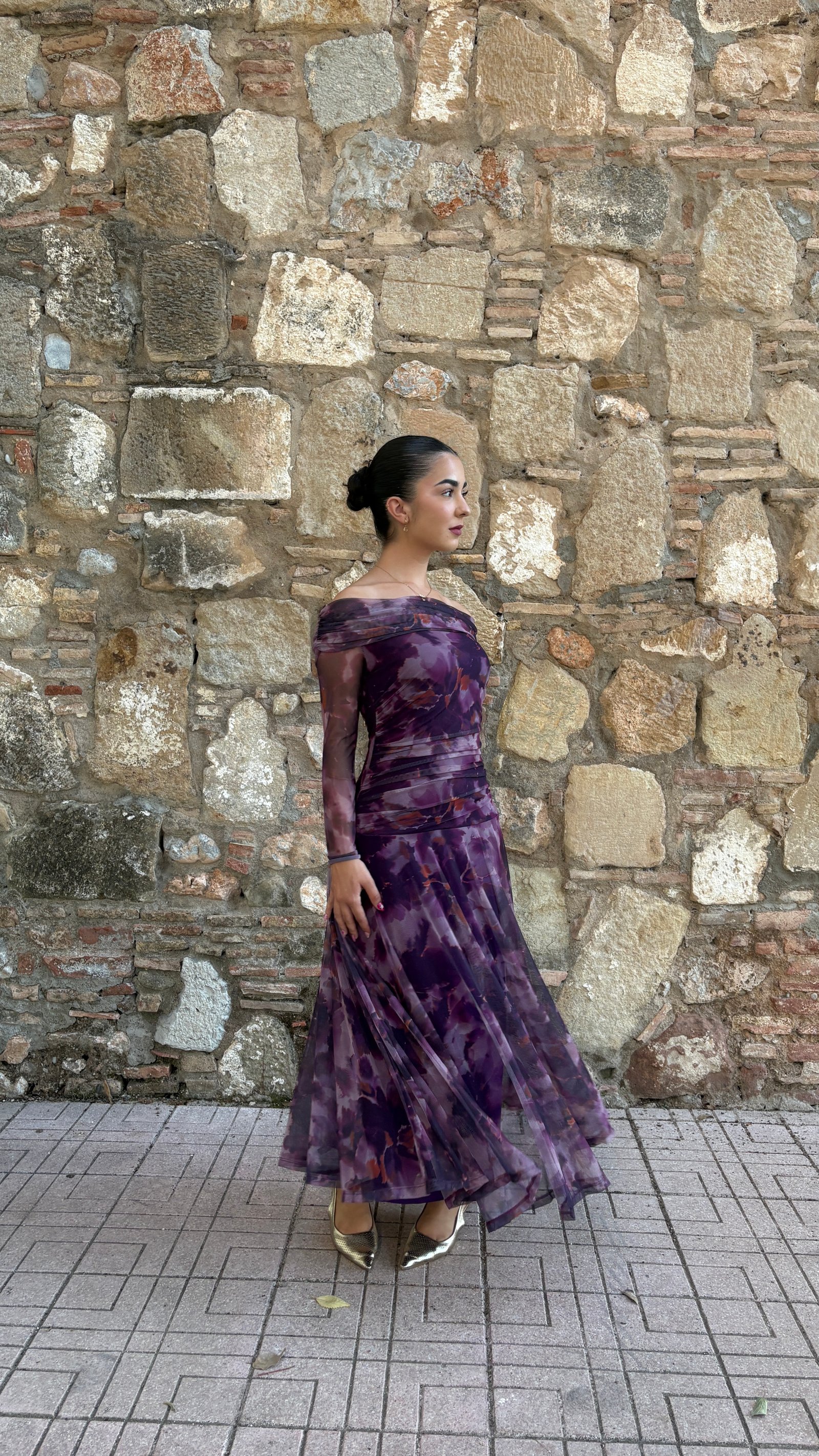 Vestido Lledó - lateral derecha Fiesta | Vestido Lledó - lateral derecha | Tu Estilo en Rosa