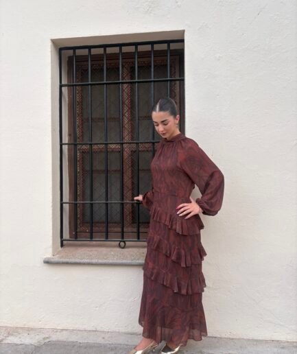 Fiesta | Vestido Café - frontal | Tu Estilo en Rosa