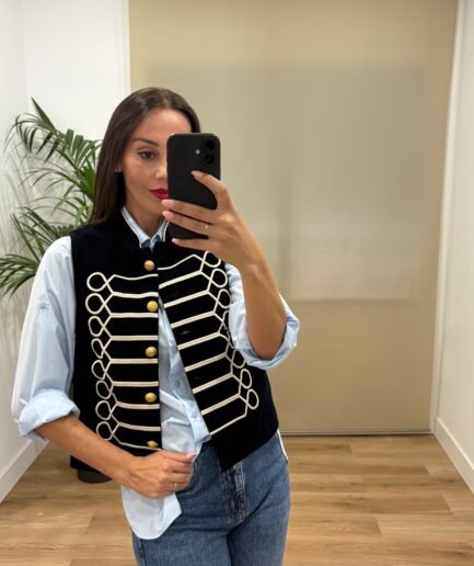 Camisas | Chaleco Gala-marino-tercipelo | Tu Estilo en Rosa