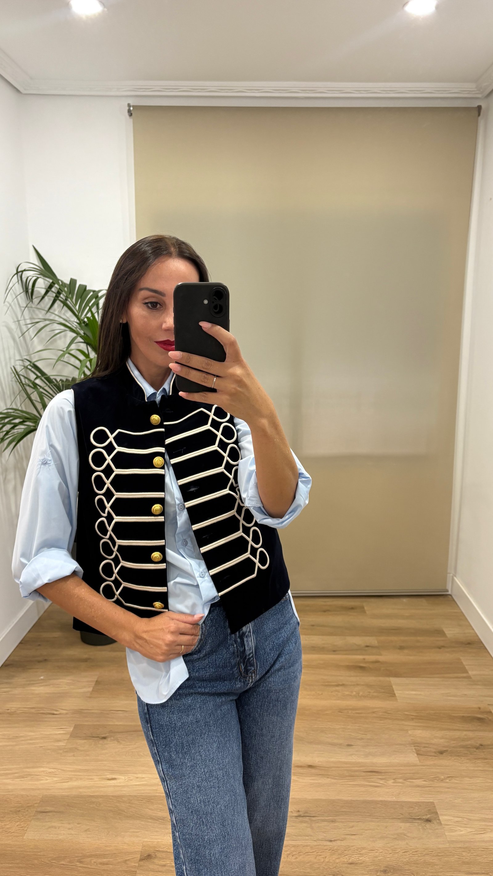 Camisas | Chaleco Gala-marino-tercipelo | Tu Estilo en Rosa