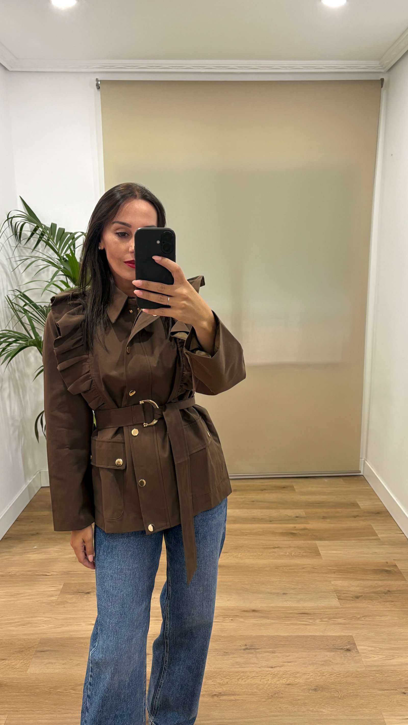 Chaqueta Pilar-volantes-marron Camisas | Chaqueta Pilar-volantes-marron | Tu Estilo en Rosa