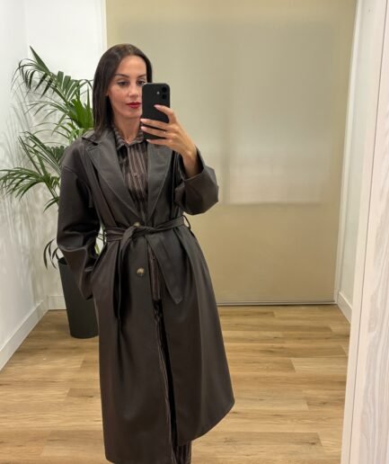 Camisas | Chaqueta gabardina Violeta-marrón-polipiel | Tu Estilo en Rosa