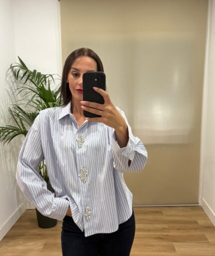 Camisas | Camisa Pedrería-celeste | Tu Estilo en Rosa