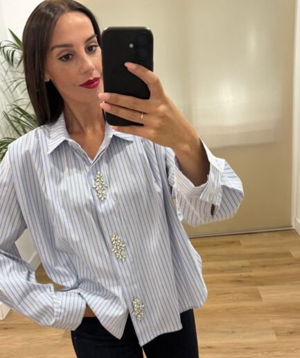 Camisas | Camisa Pedreria-celeste | Tu Estilo en Rosa