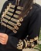 Casual | Chaqueta Olivia-negra-galones | Tu Estilo en Rosa