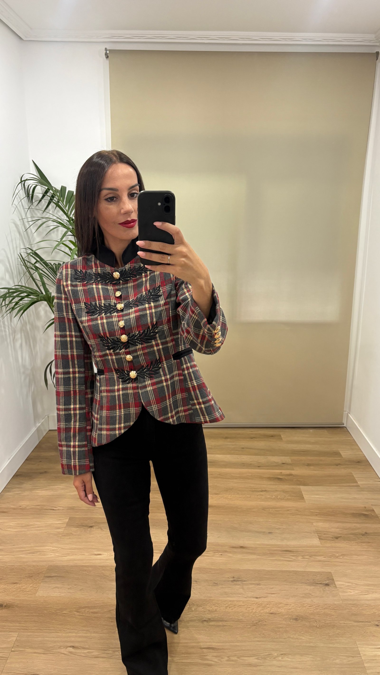 Chaqueta Berta-frontal-cuadros Casual | Chaqueta Berta-frontal-cuadros | Tu Estilo en Rosa