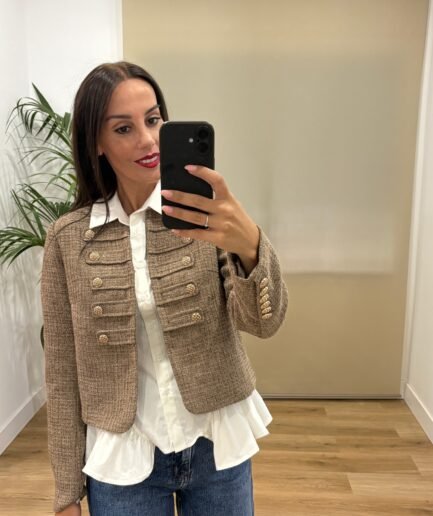 Casual | Chaqueta Belén-corta-beige | Tu Estilo en Rosa