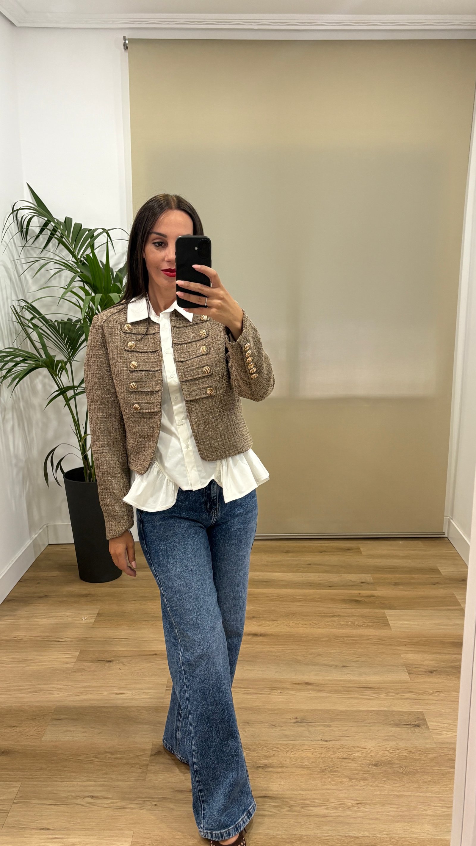 Chaqueta Belén-frontal-beige Casual | Chaqueta Belén-frontal-beige | Tu Estilo en Rosa