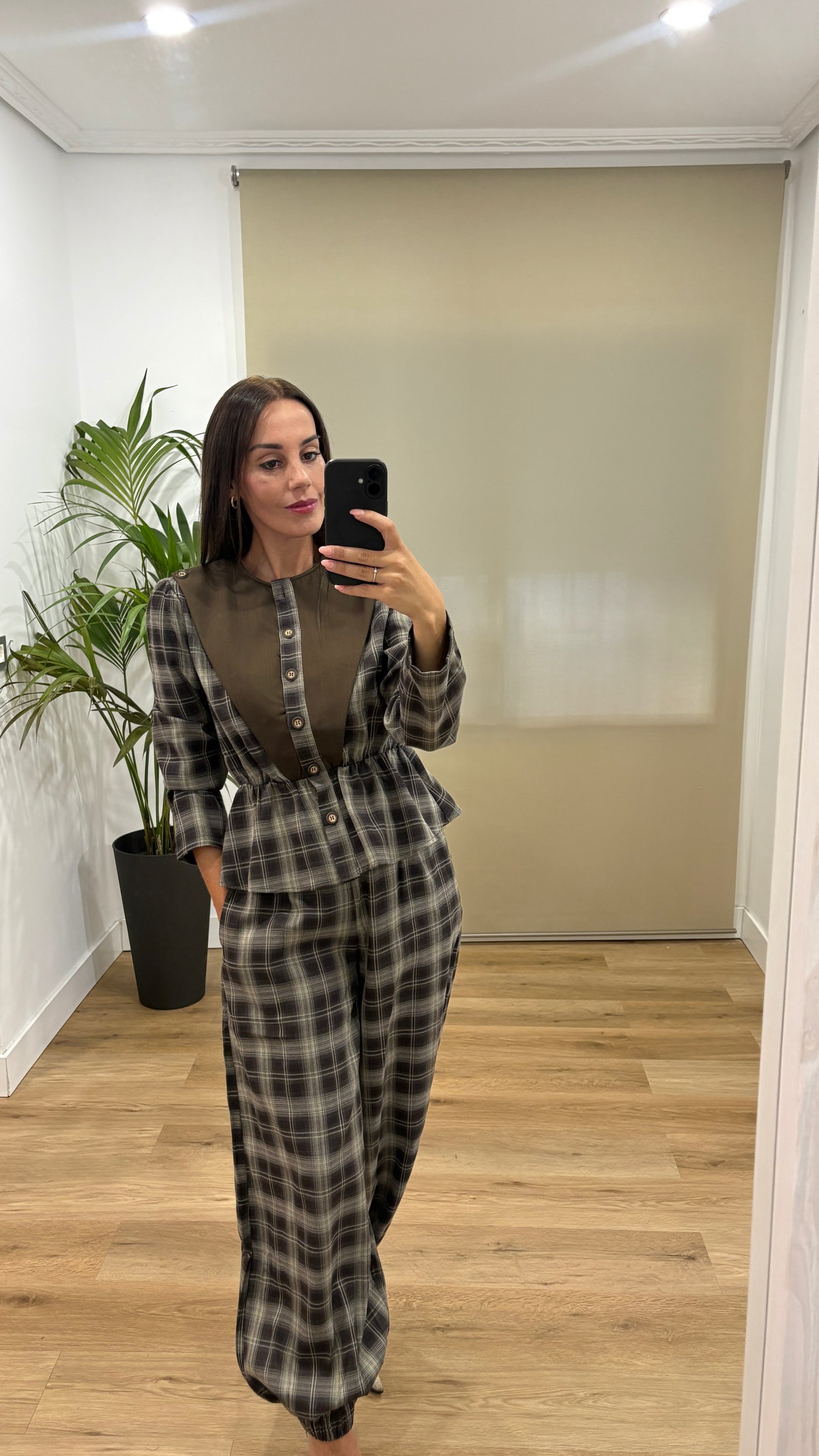 Casual | Conjunto Rosa-pantalón-cuadros | Tu Estilo en Rosa