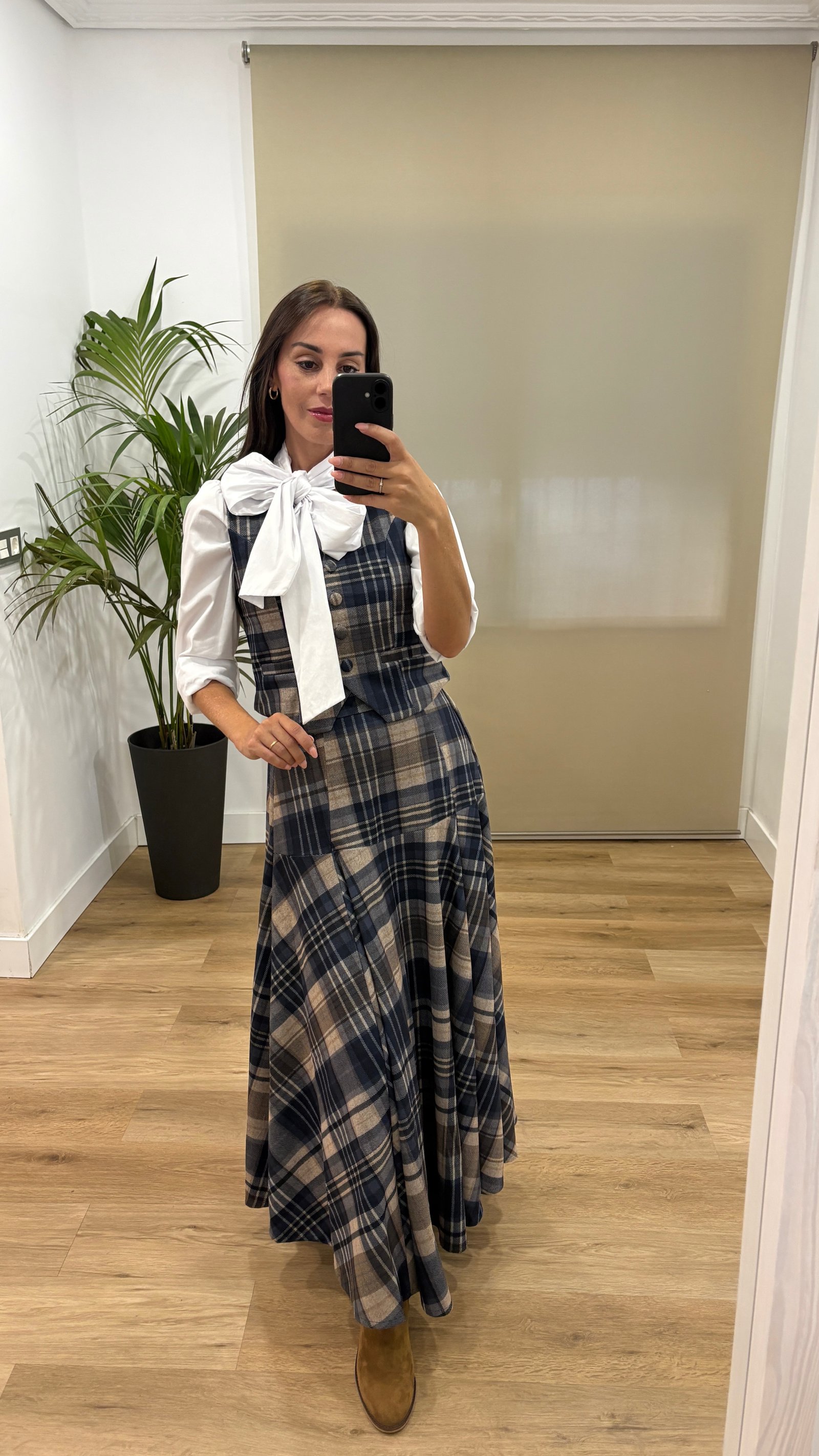 Casual | Conjunto-Carlota-cuadros-falda | Tu Estilo en Rosa