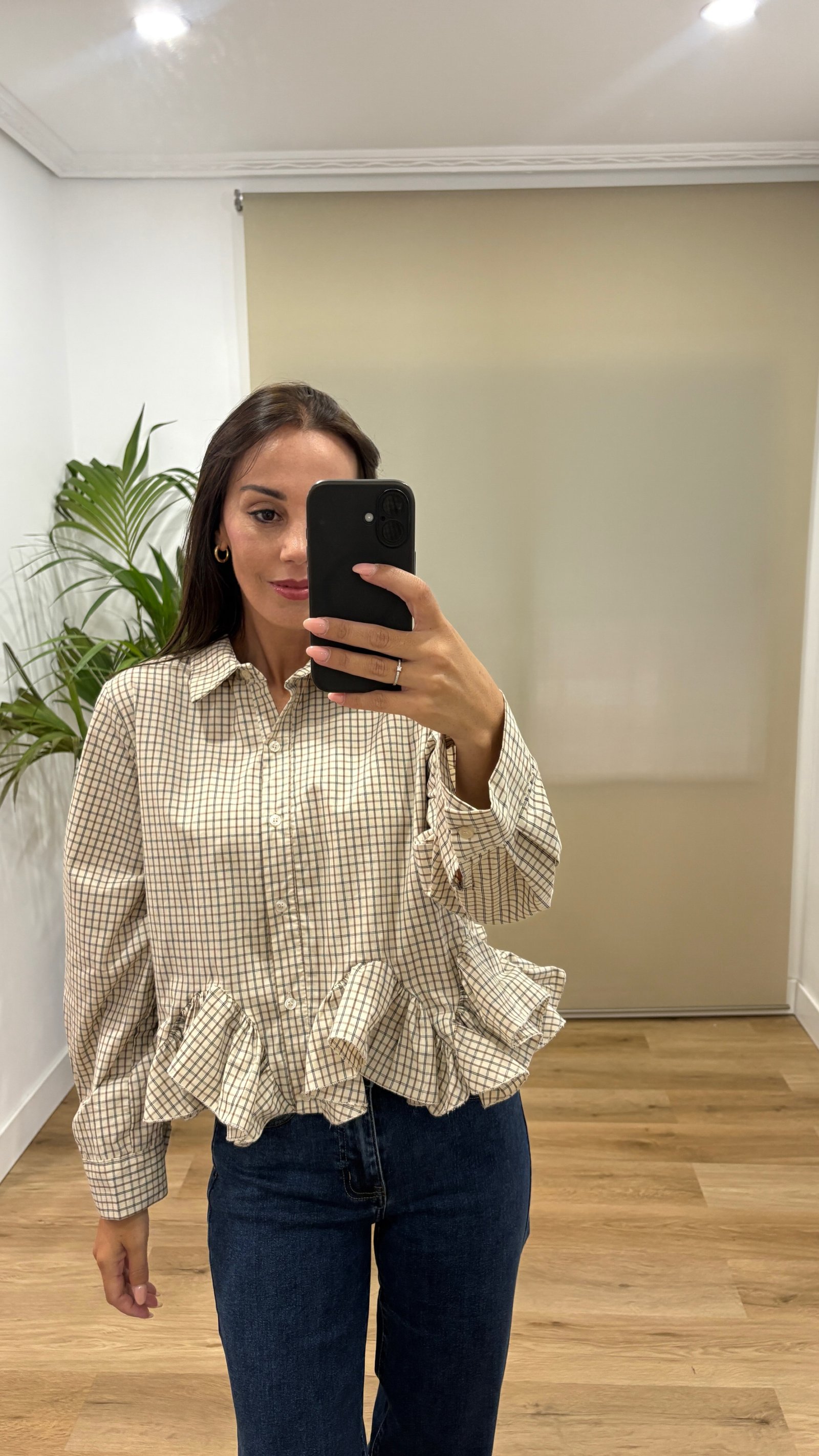 Camisa Ana volante-beige Casual | Camisa Ana volante-beige | Tu Estilo en Rosa