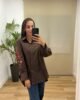 Casual | Camisa-Sara-bordada-marron | Tu Estilo en Rosa