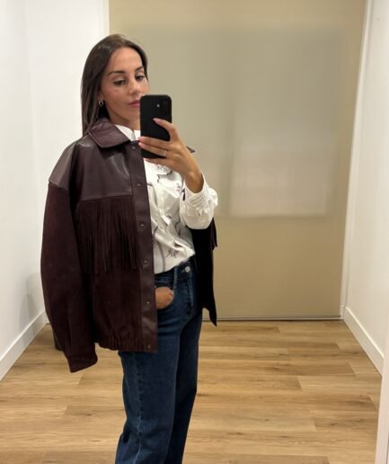 Casual | Chaqueta Isa- granate-polipiel | Tu Estilo en Rosa