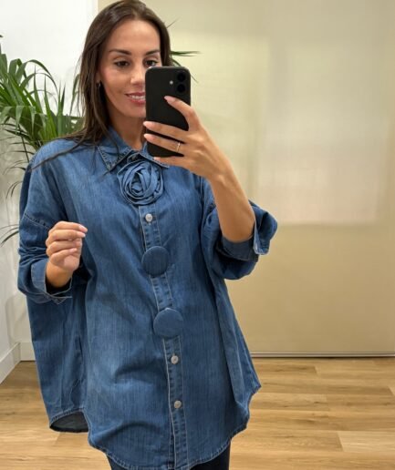 Casual | Camisa Paula-curvy-azul | Tu Estilo en Rosa