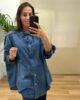 Camisa Paula-curvy-azul Casual | Camisa Paula-curvy-azul | Tu Estilo en Rosa