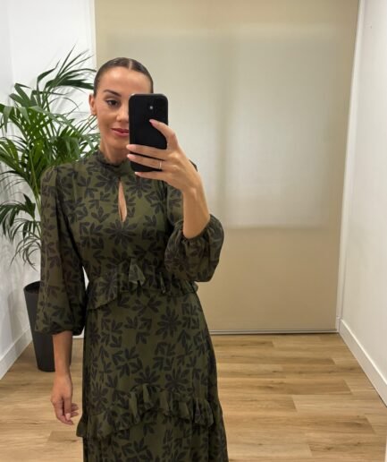 Vestidos | Vestido Luisa-frontal-verde | Tu Estilo en Rosa
