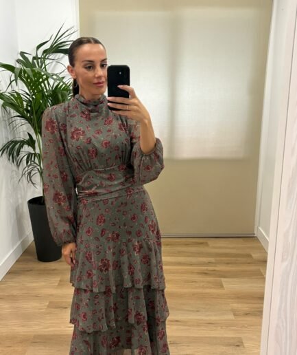 Vestidos | Vestido Iraide-frontal-verde | Tu Estilo en Rosa