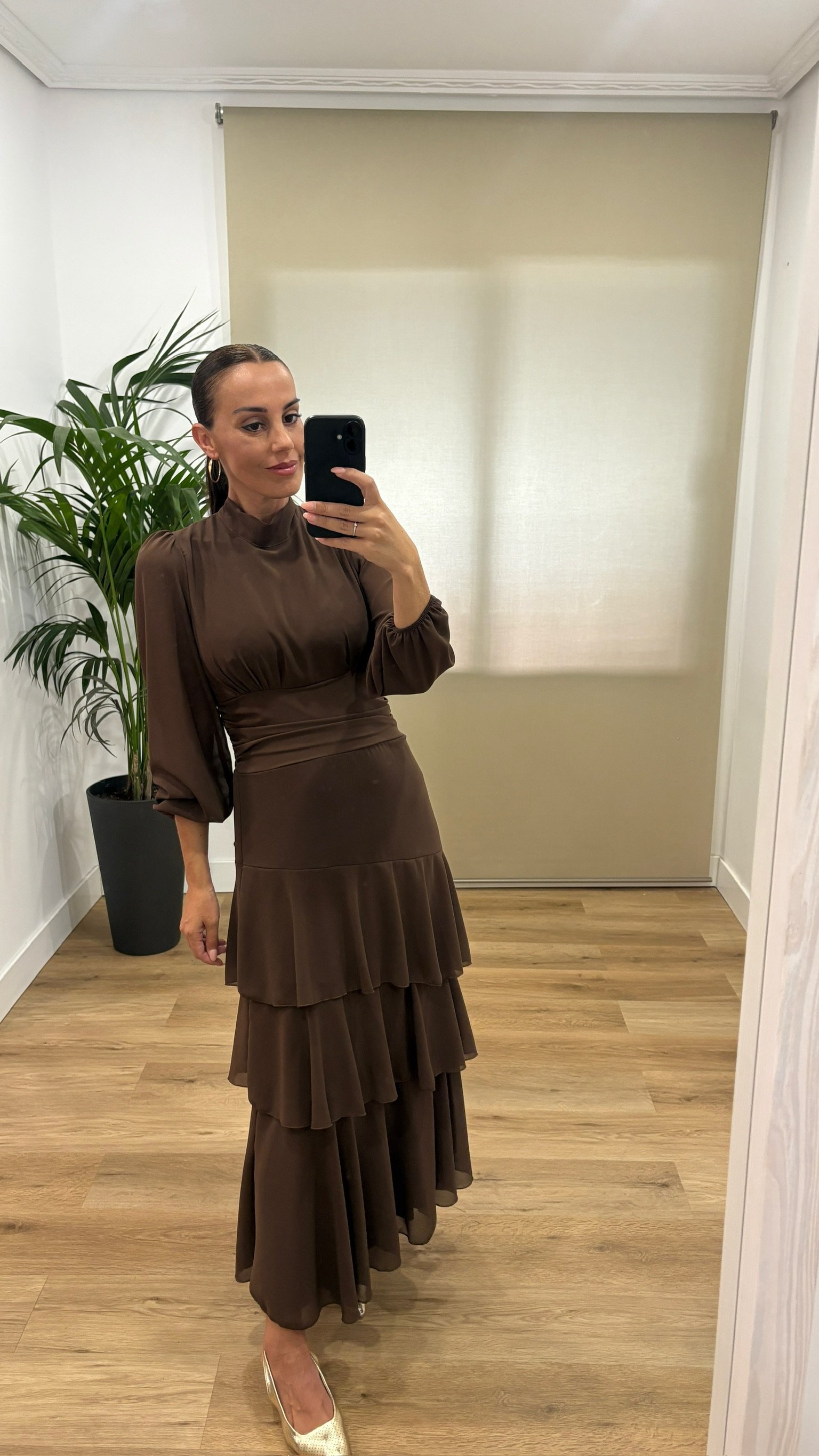 Vestidos | Vestido Tania-frontal-marron | Tu Estilo en Rosa