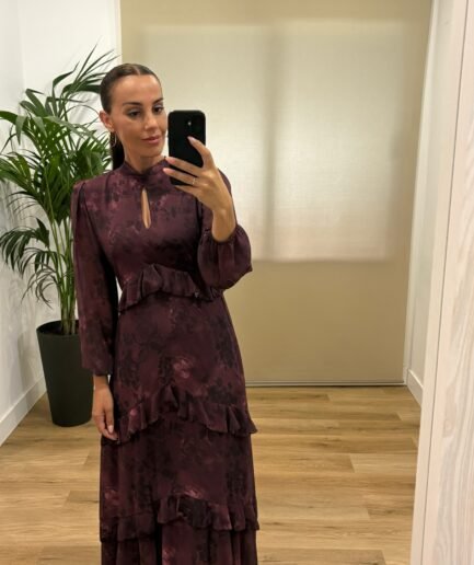Vestidos | Vestido Luisa- frontal-granate | Tu Estilo en Rosa