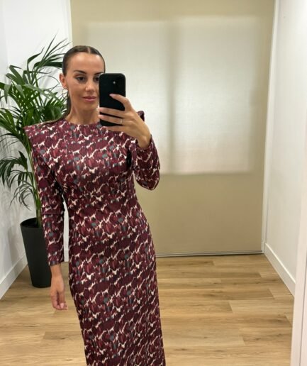 Vestidos | Vestido Vanesa-lateral-granate | Tu Estilo en Rosa