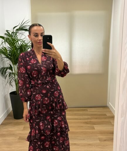 Vestidos | Vestido Iris-frontal-granate | Tu Estilo en Rosa