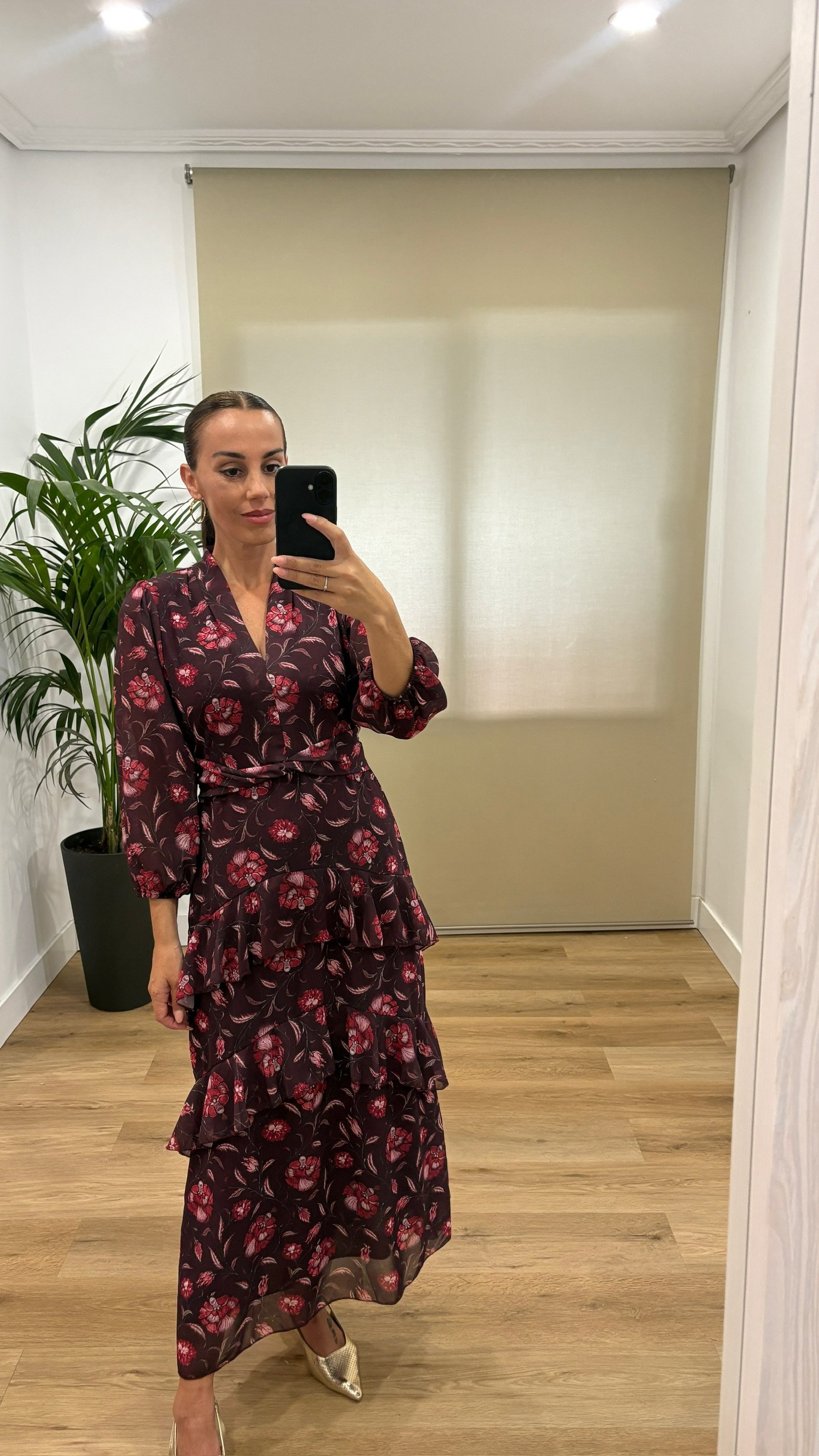 Vestidos | Vestido Iris-frontal-granate | Tu Estilo en Rosa