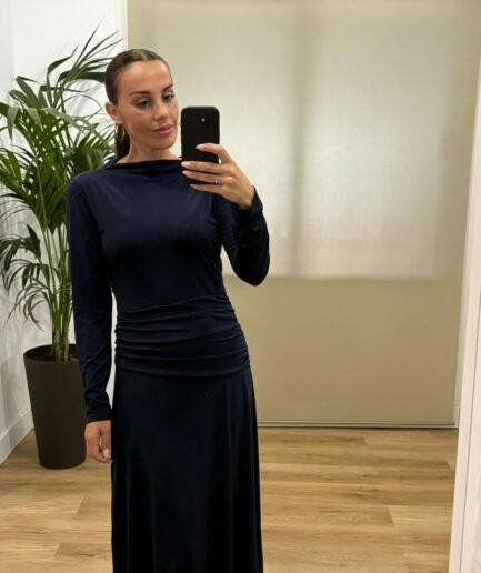 Fiesta | Vestido Rosana-lateral-azul | Tu Estilo en Rosa